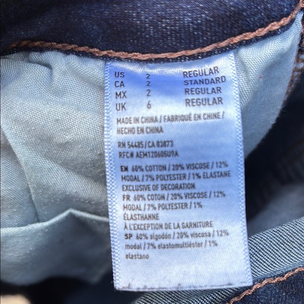 American Eagle Outfitters Blue Skinny Jeans with Vintage Distressing - Picture 5 of 5